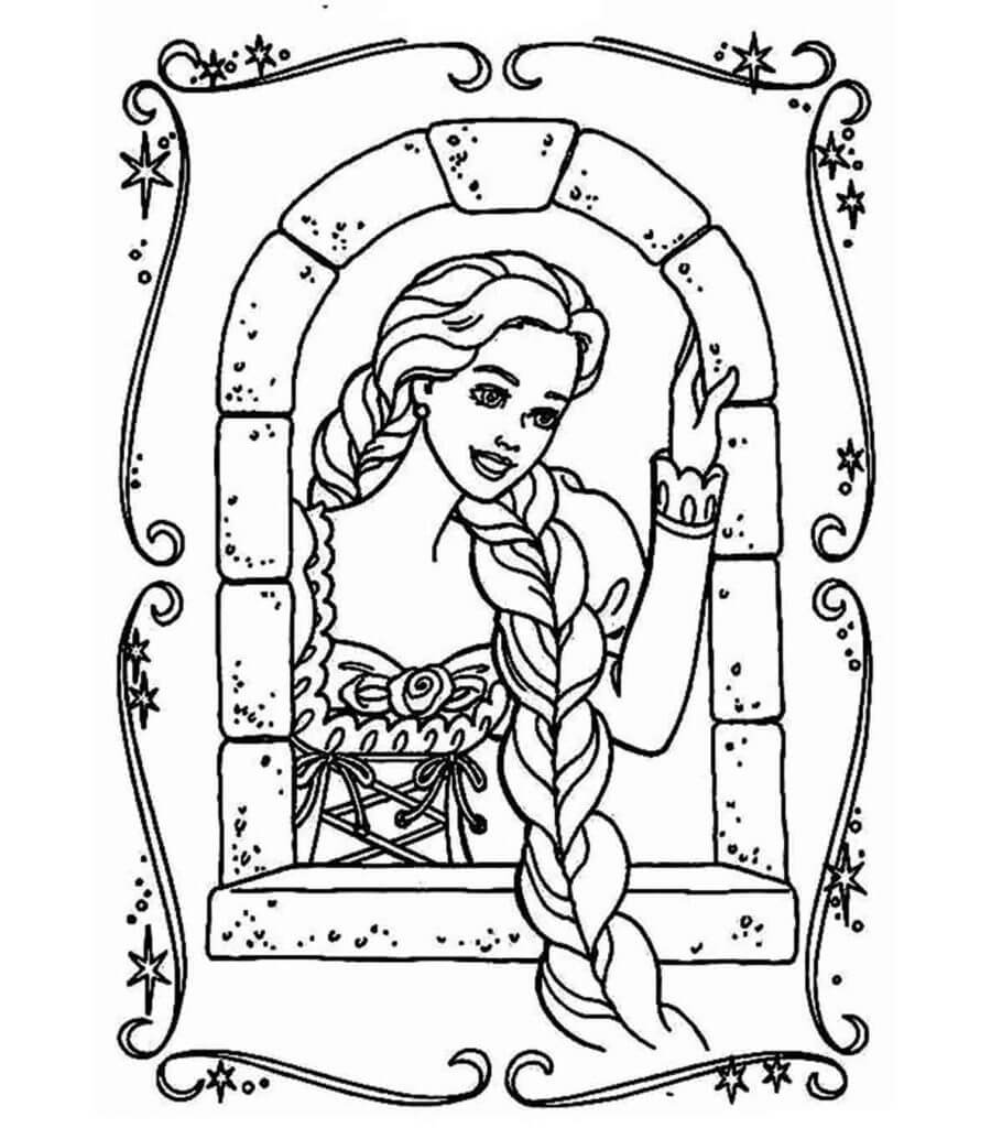 Retrato de Rapunzel en la Ventana