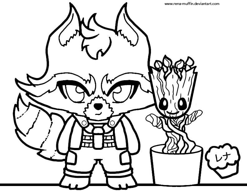 Rocket y Bebé Groot