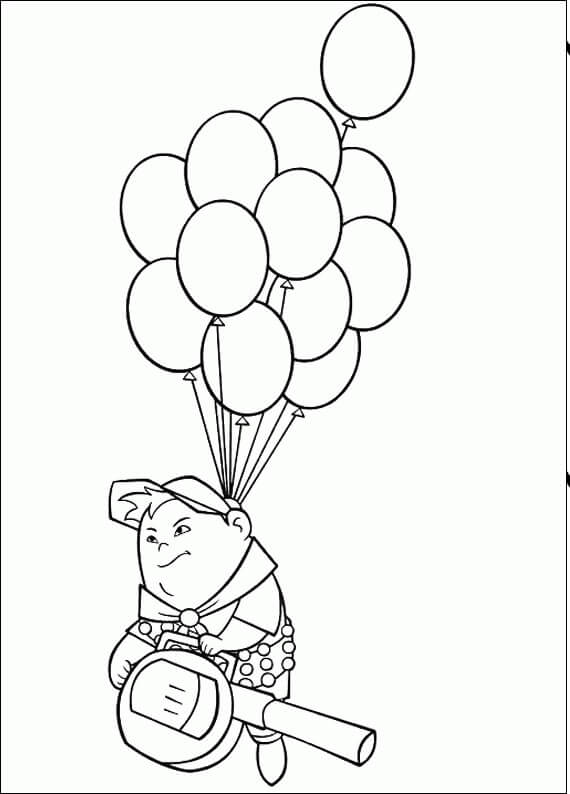 Russell Volando en Globo