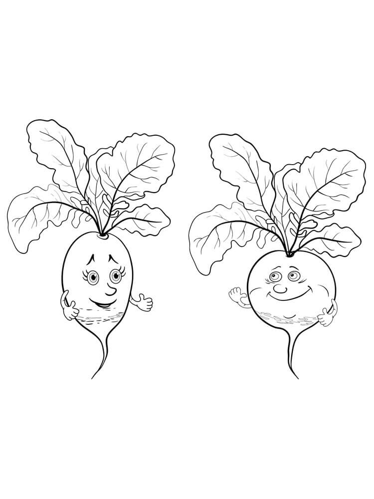 Rábano de dos Dibujos Animados