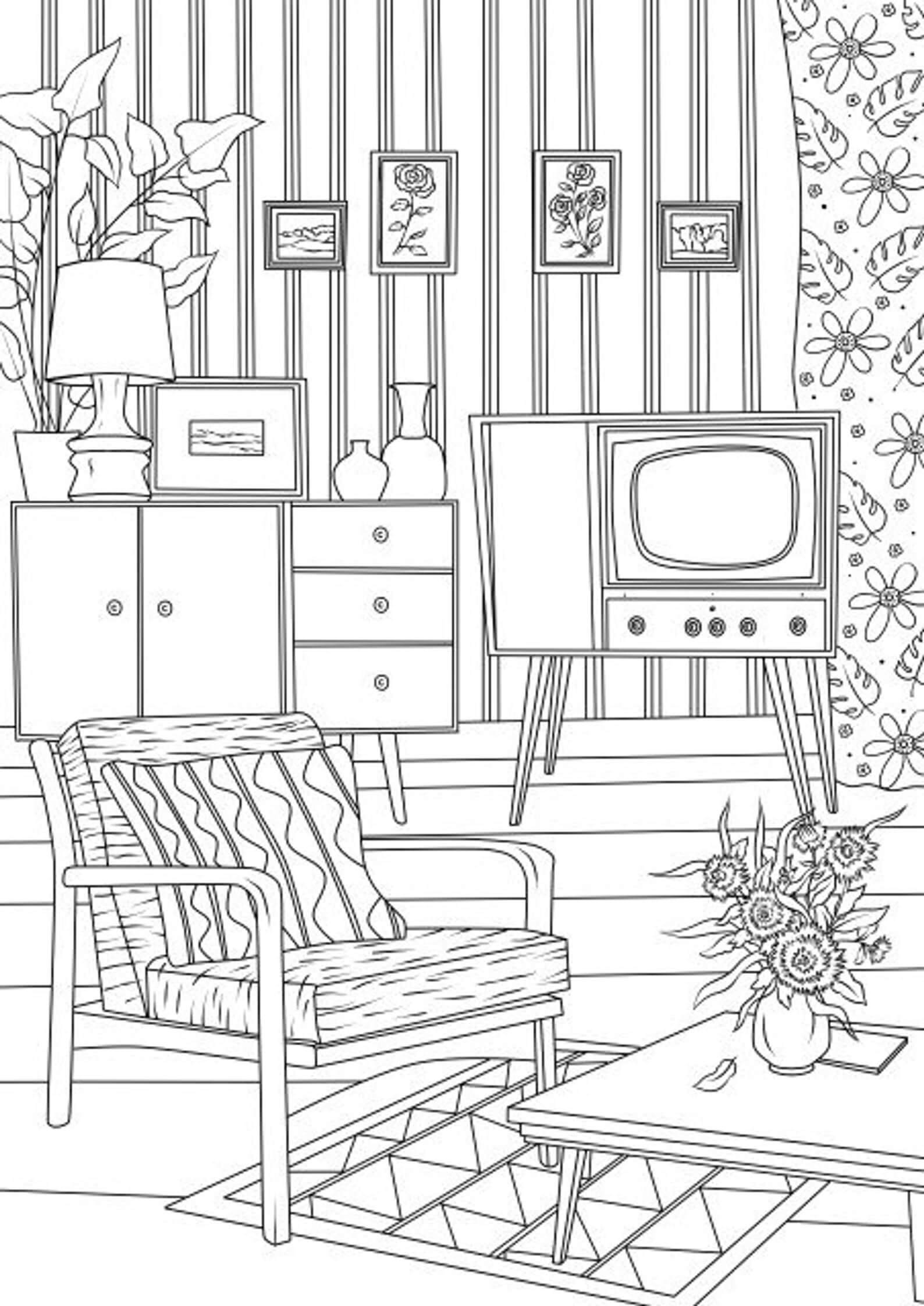 Sala de Estar Retro