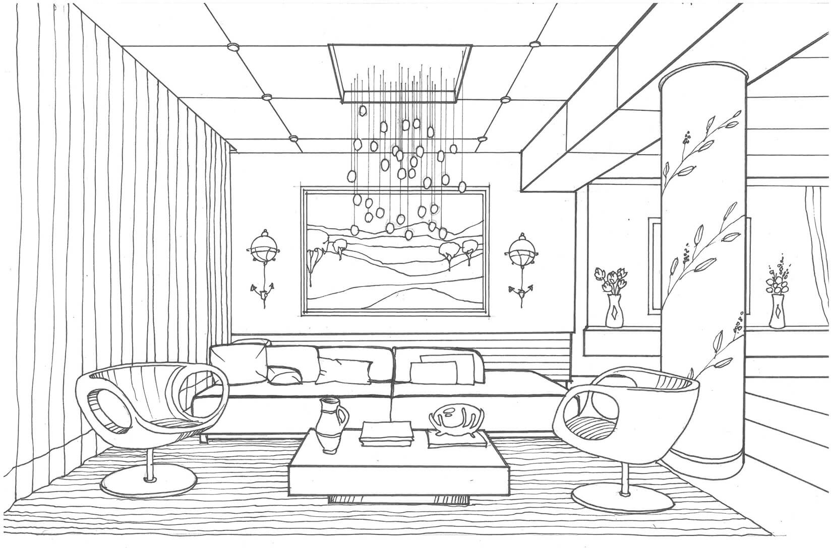 Sala de Estar con Luciérnagas