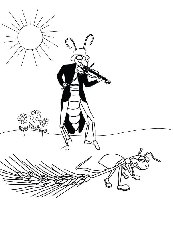 Saltamontes Tocando la Guitarra