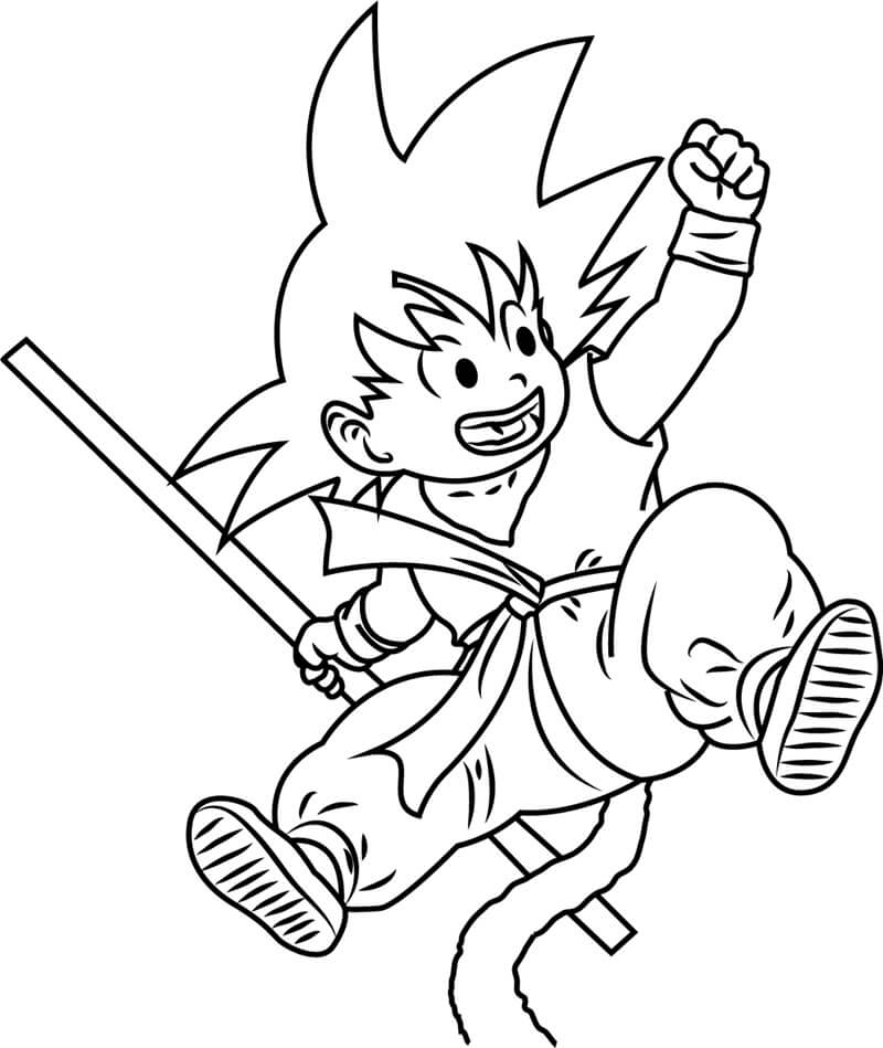 Saltando Pequeño Goku