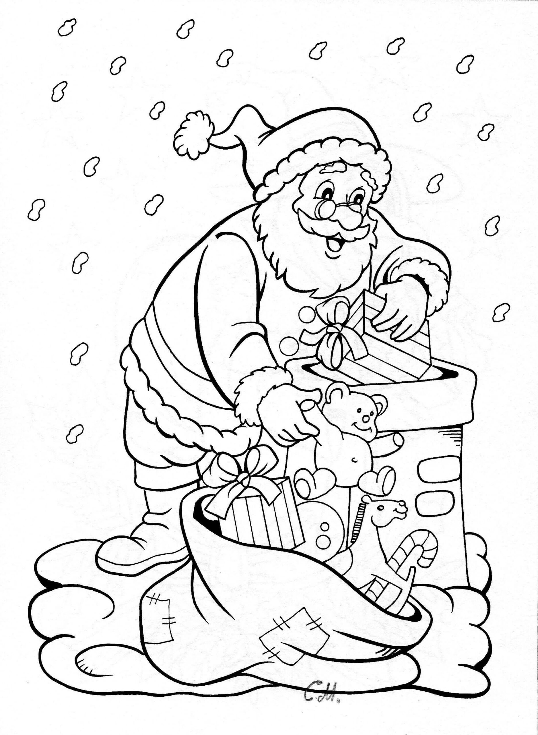 Santa Bajando por la Chimenea