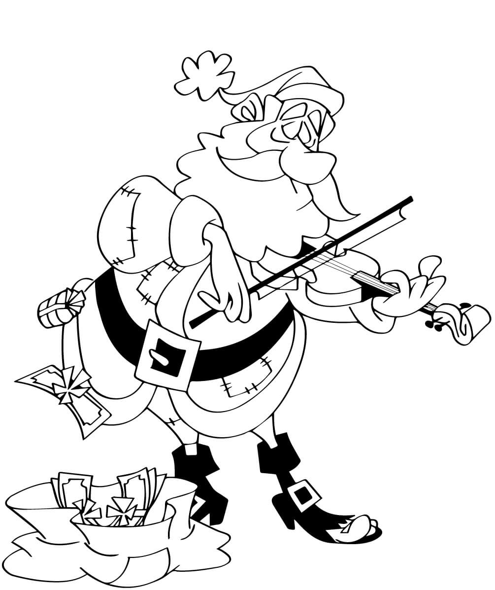 Santa Tocando el Violín