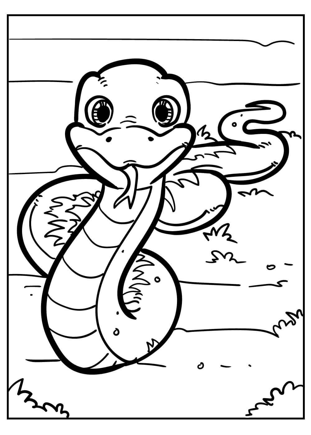 Serpiente de Cascabel Asustada