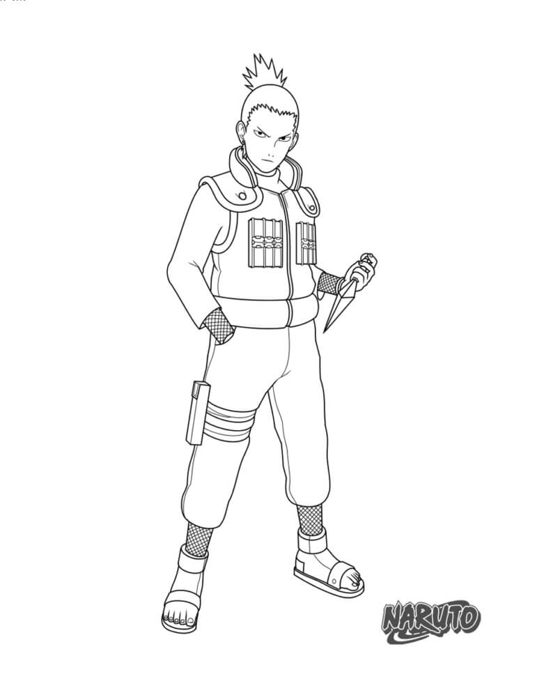 Shikamaru Sosteniendo Kunai