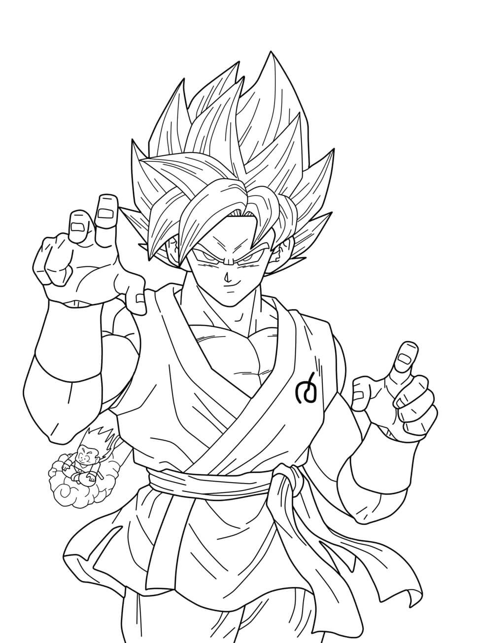 Songoku Sonriente Super Saiyan Azul