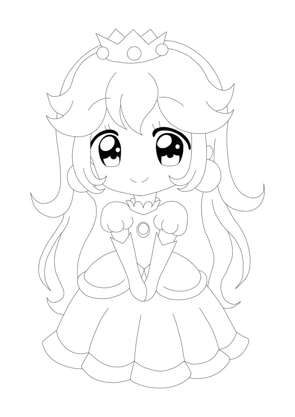 Sonriente Princesa Peach Anime