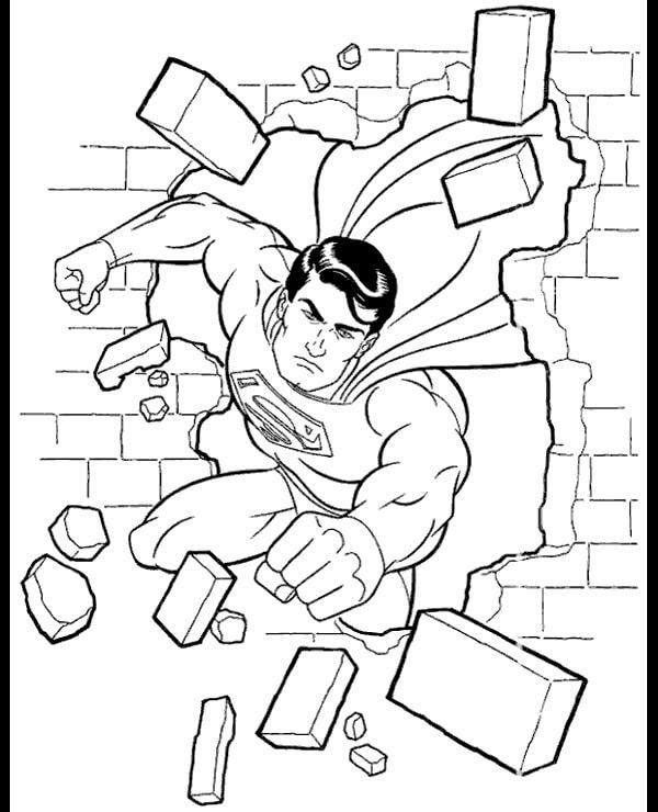 Superhombre Rompiendo El Muro