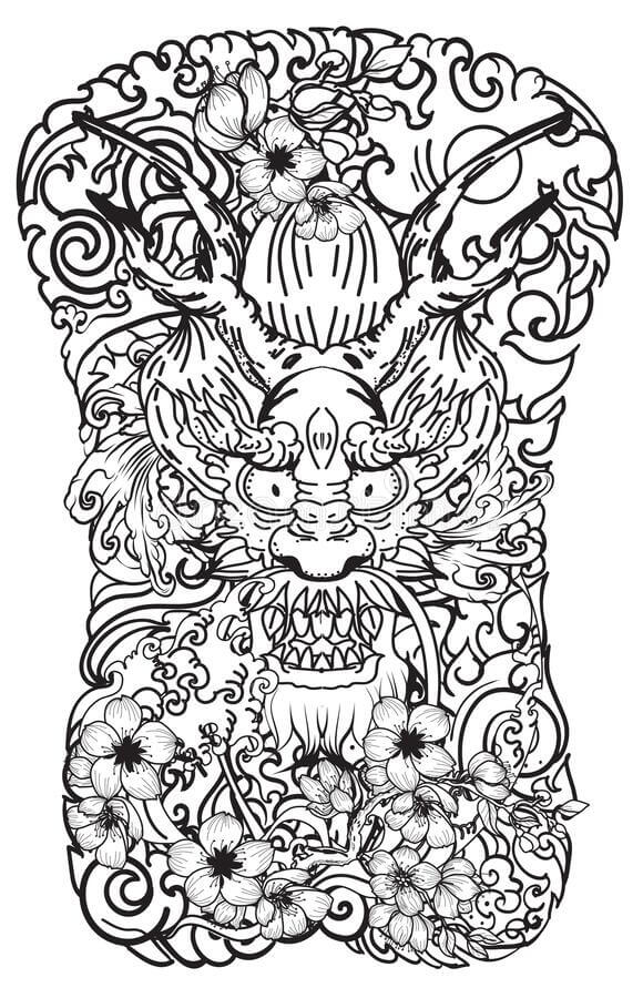 Tatuaje De Dragón Dibujado A Mano