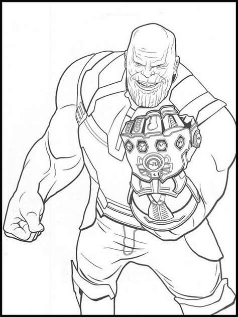 Thanos Feliz con Guantelete del Infinito