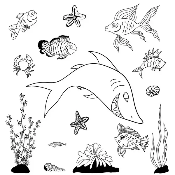 Tiburón Aterrador con Peces