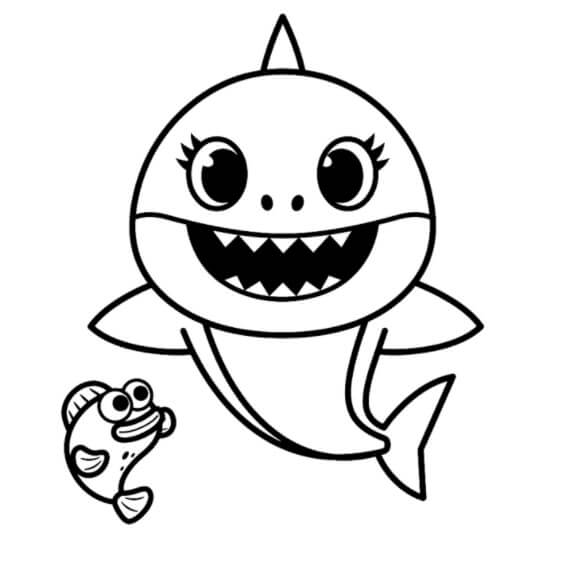 Tiburón bebé con Pescado