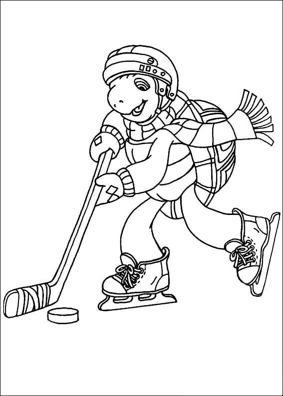 Tortuga Jugando Hockey