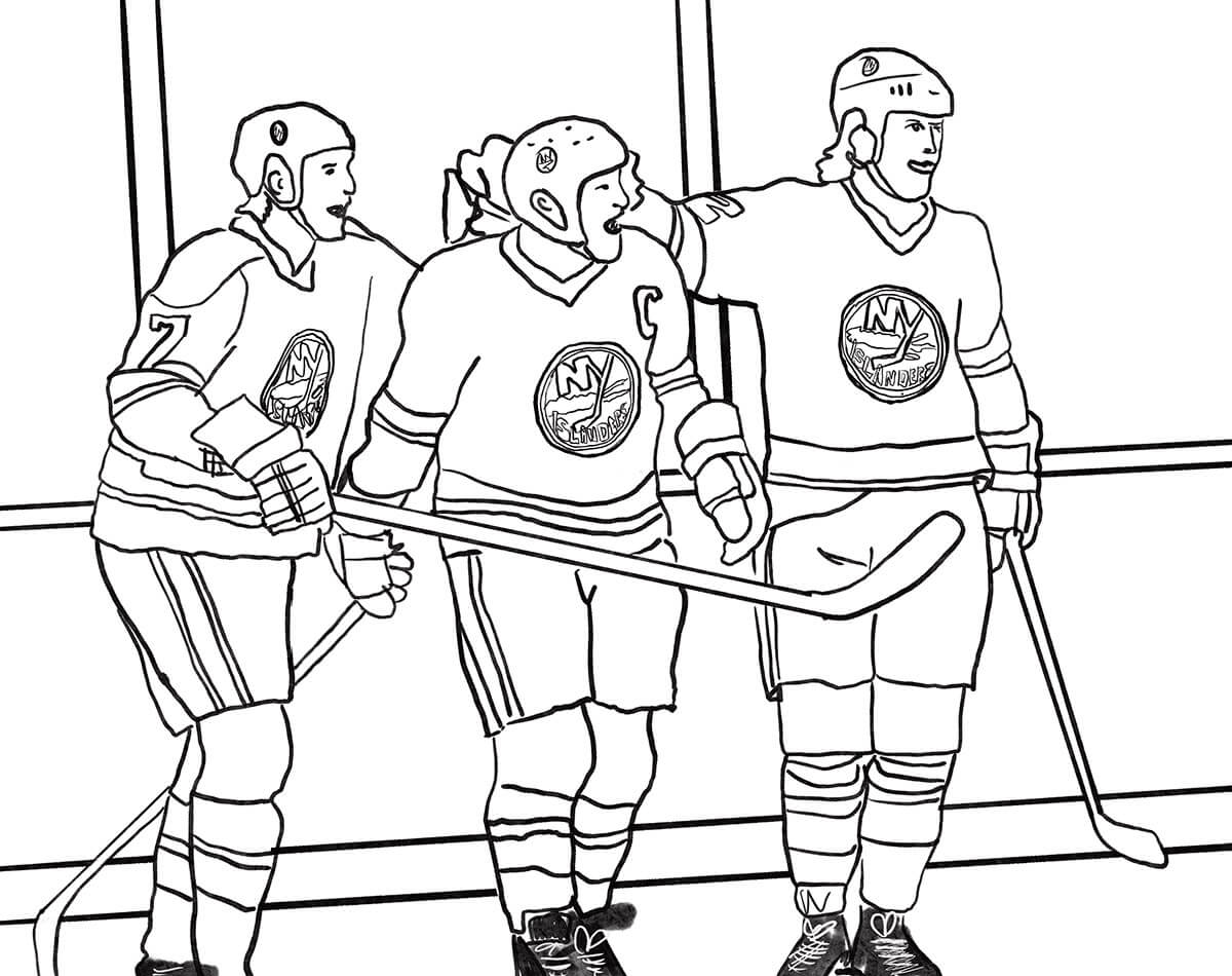 Tres Jugadores de Hockey
