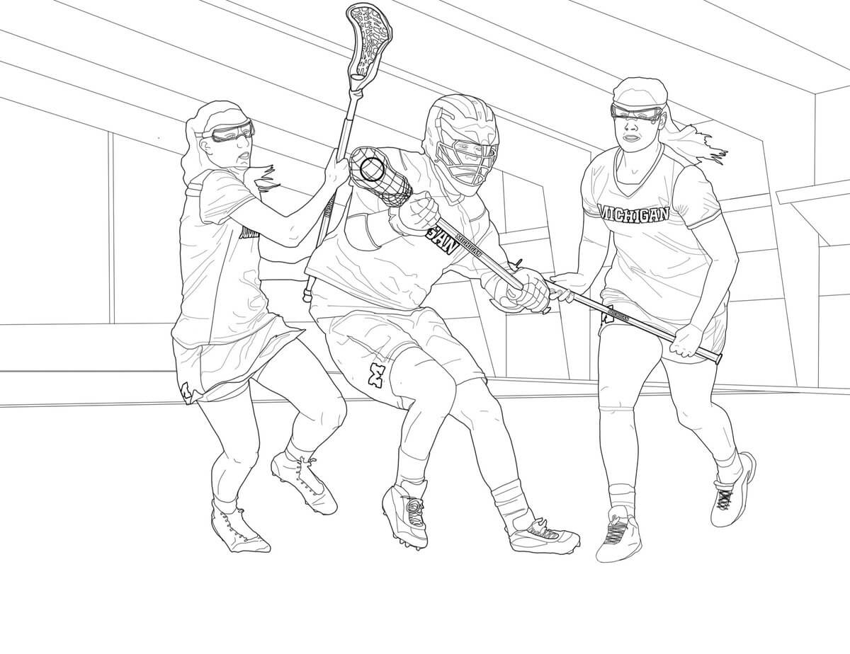 Tres Jugadores de Lacrosse