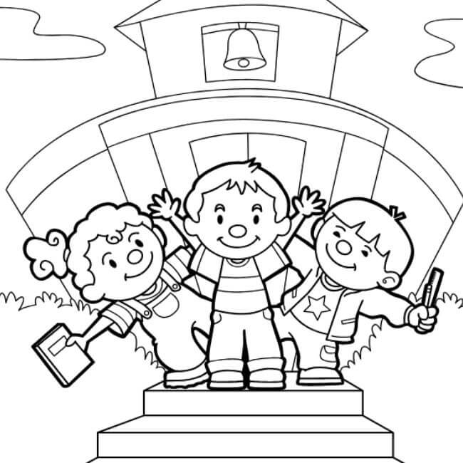 Tres niños de Regreso a la Escuela