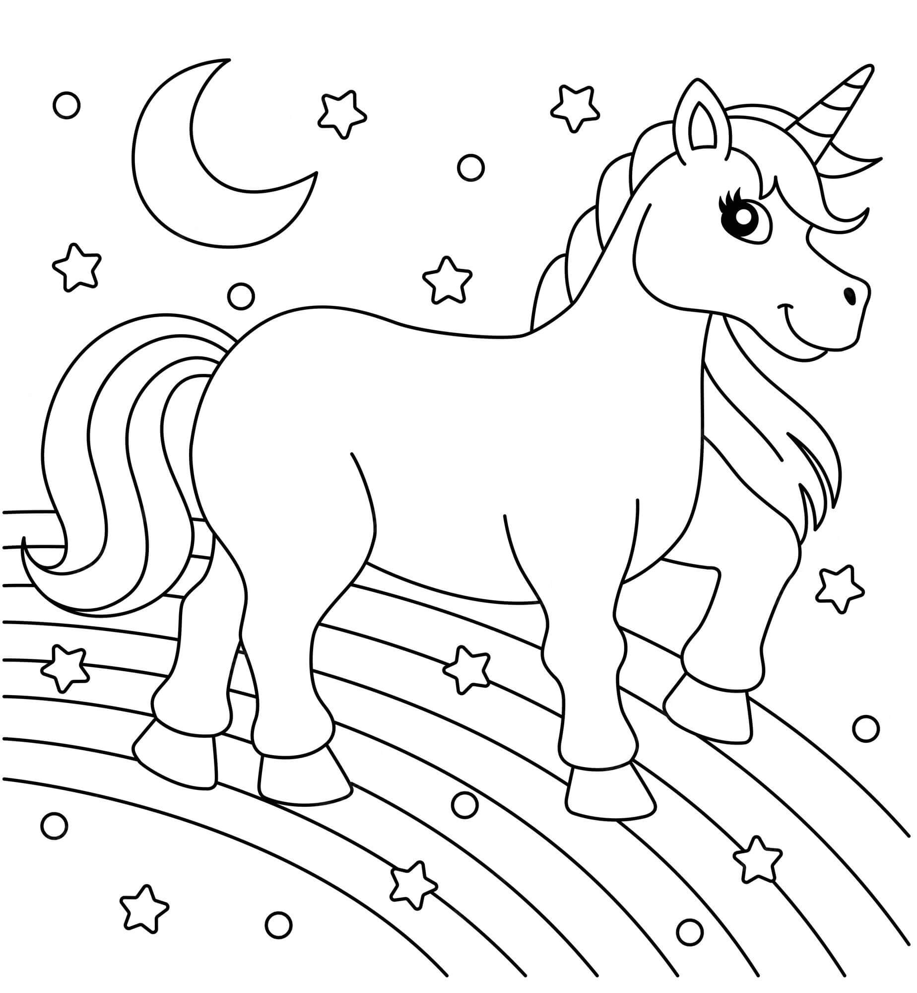 Unicornio Caminando Sobre el Arcoiris