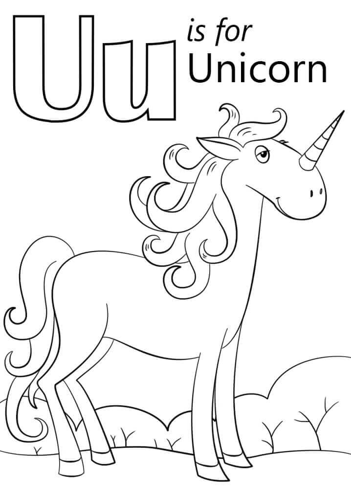 Unicornio Letra U