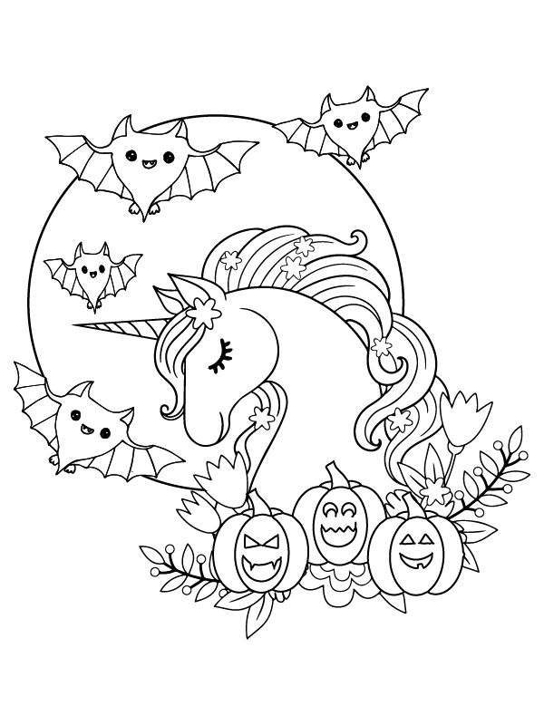 Unicornio de Halloween Bonito