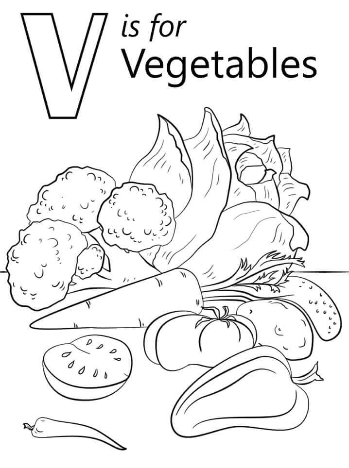 Vegetales Letra V
