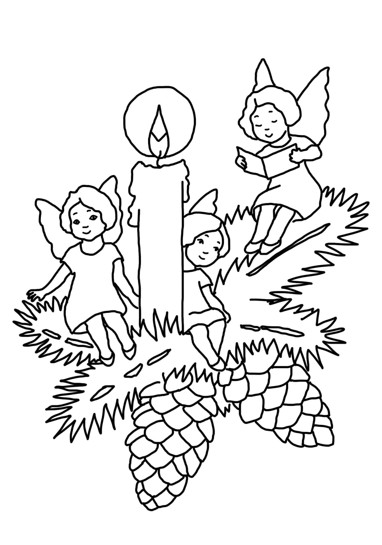 Vela de Navidad y Ángeles