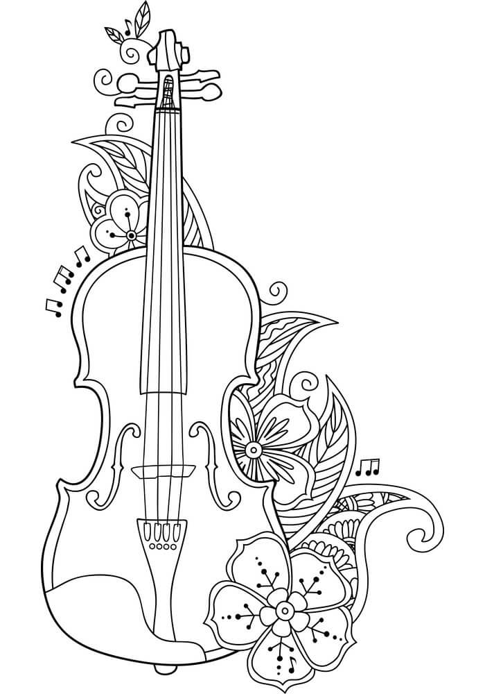 Violín con Flor