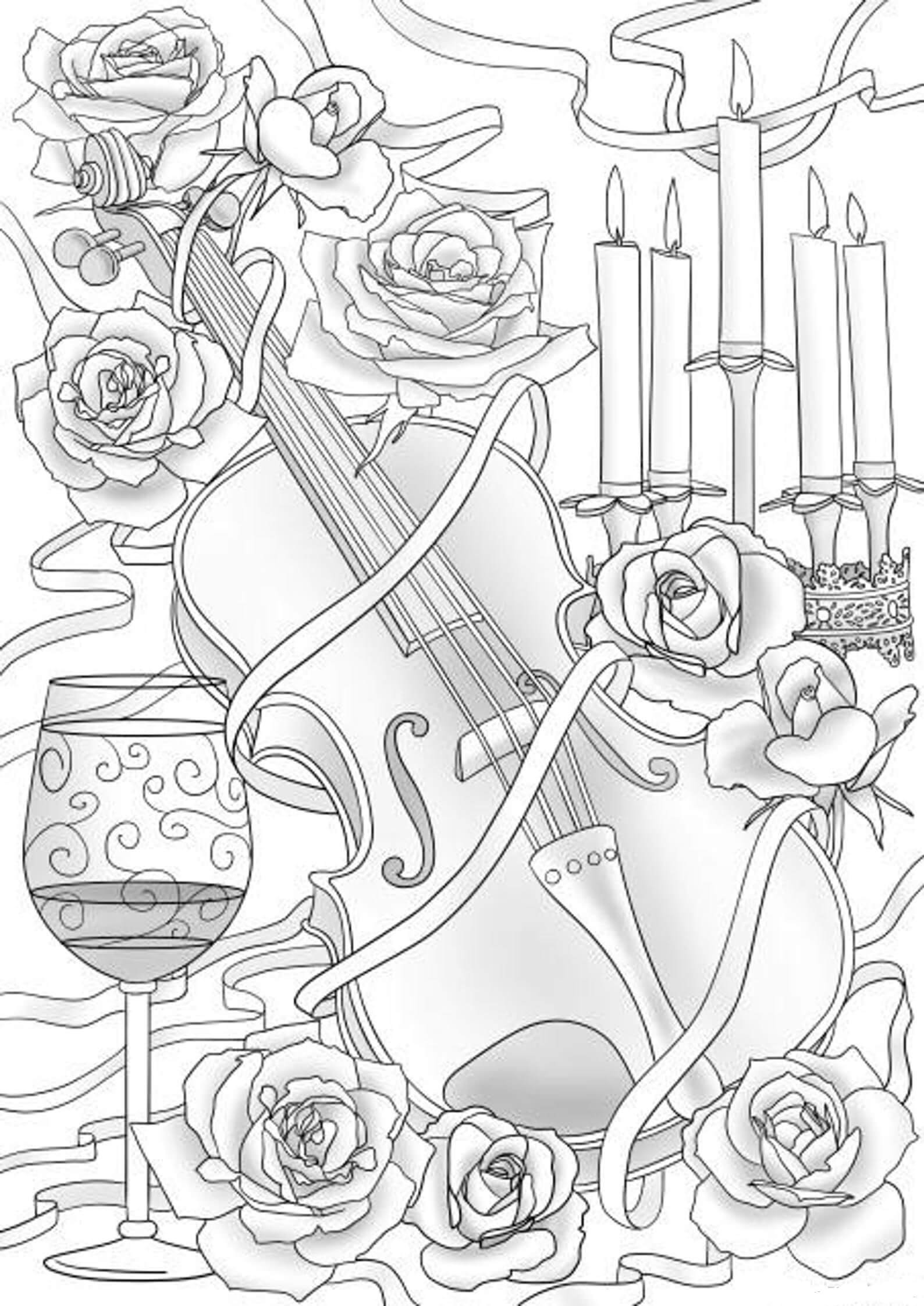 Violín con Rosa