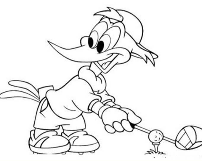 Woody Woodpecker Jugando al Golf
