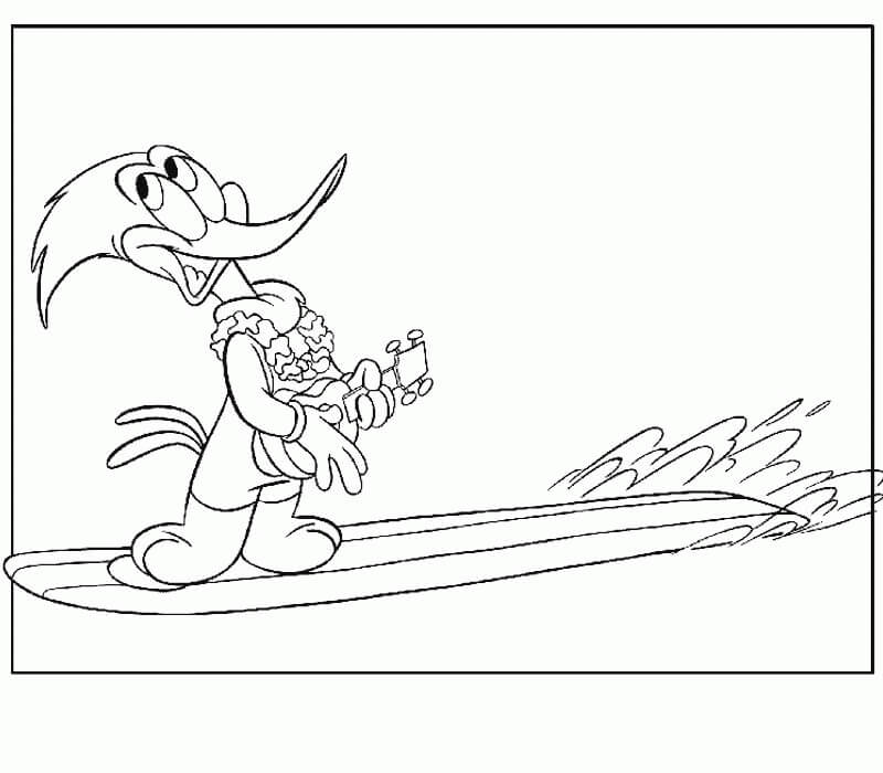Woody Woodpecker Navega y Toca la Guitarra