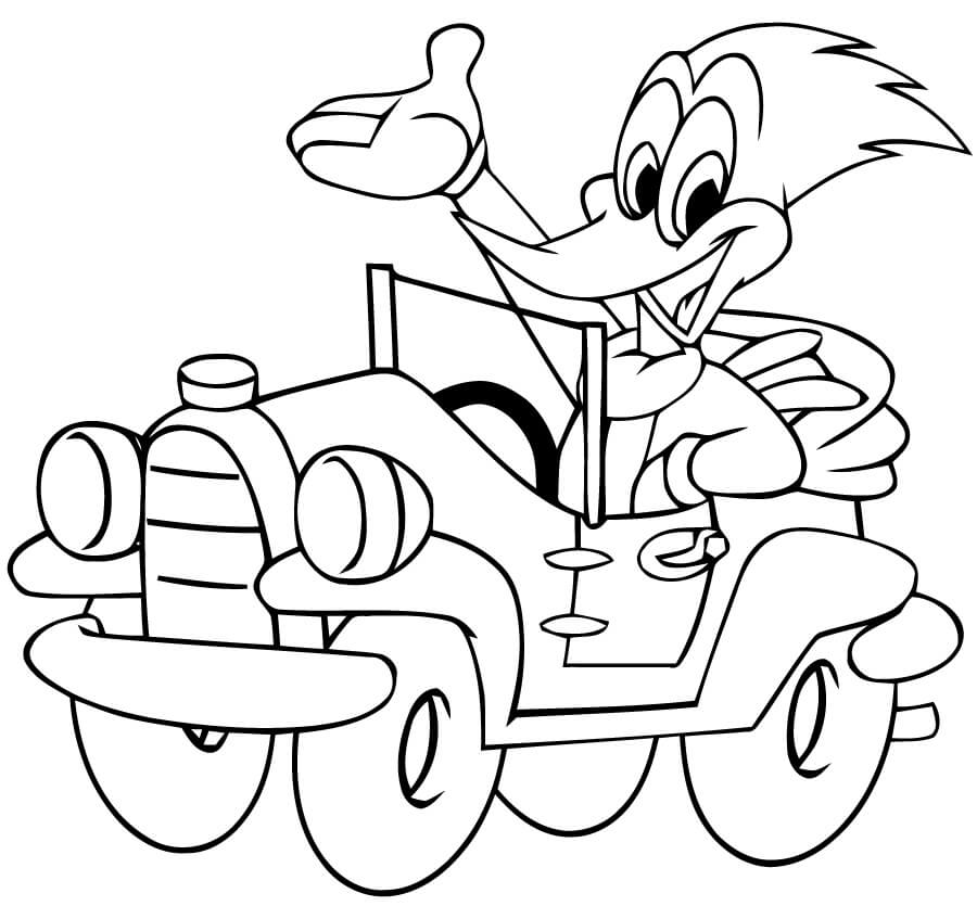 Woody Woodpecker en Coche