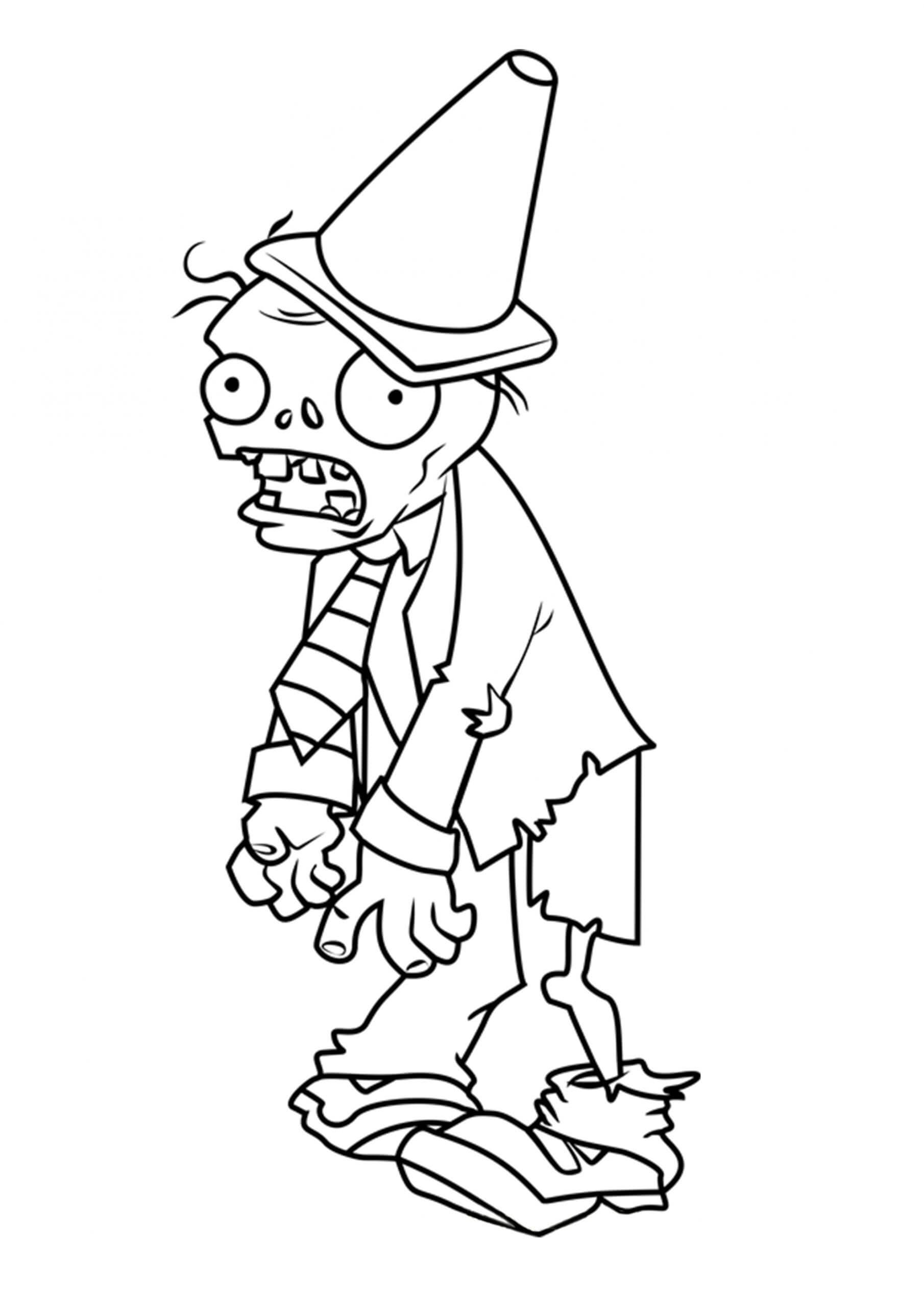 Zombi cabeza cónica en Plants Vs Zombies