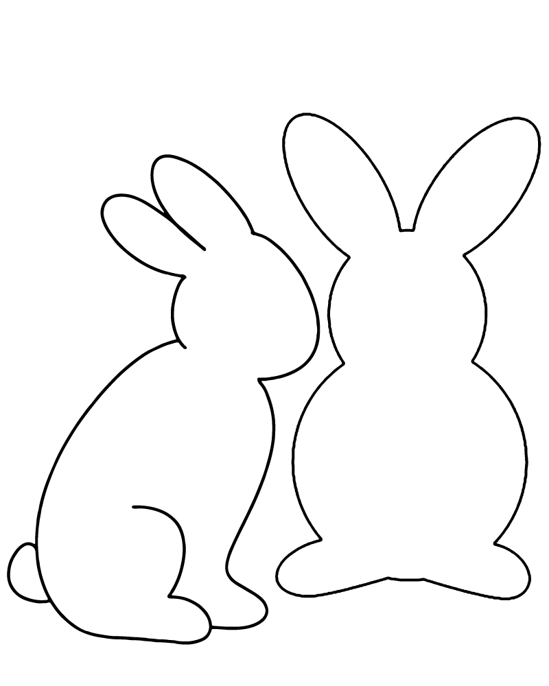 Página para Colorear de Un Par de Plantillas de Conejo
