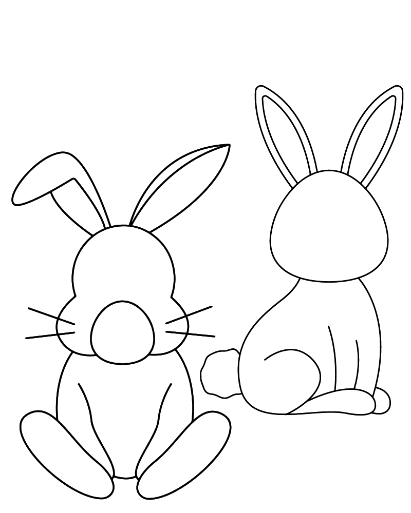 Página para Colorear de Plantillas de Conejo Adorables