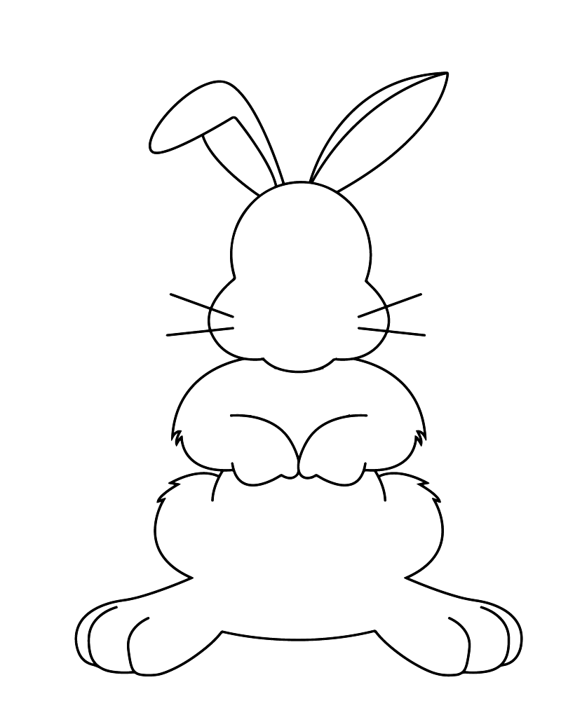 Página para Colorear de Grandes Plantillas de Conejo