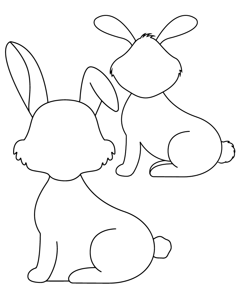 Página para Colorear de Dos Conejitos Lindos