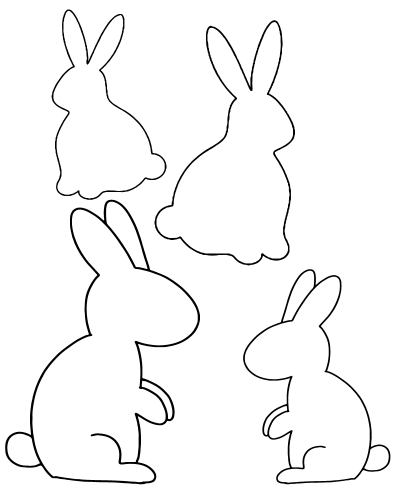 Página para Colorear de Diferentes Plantillas de Conejo