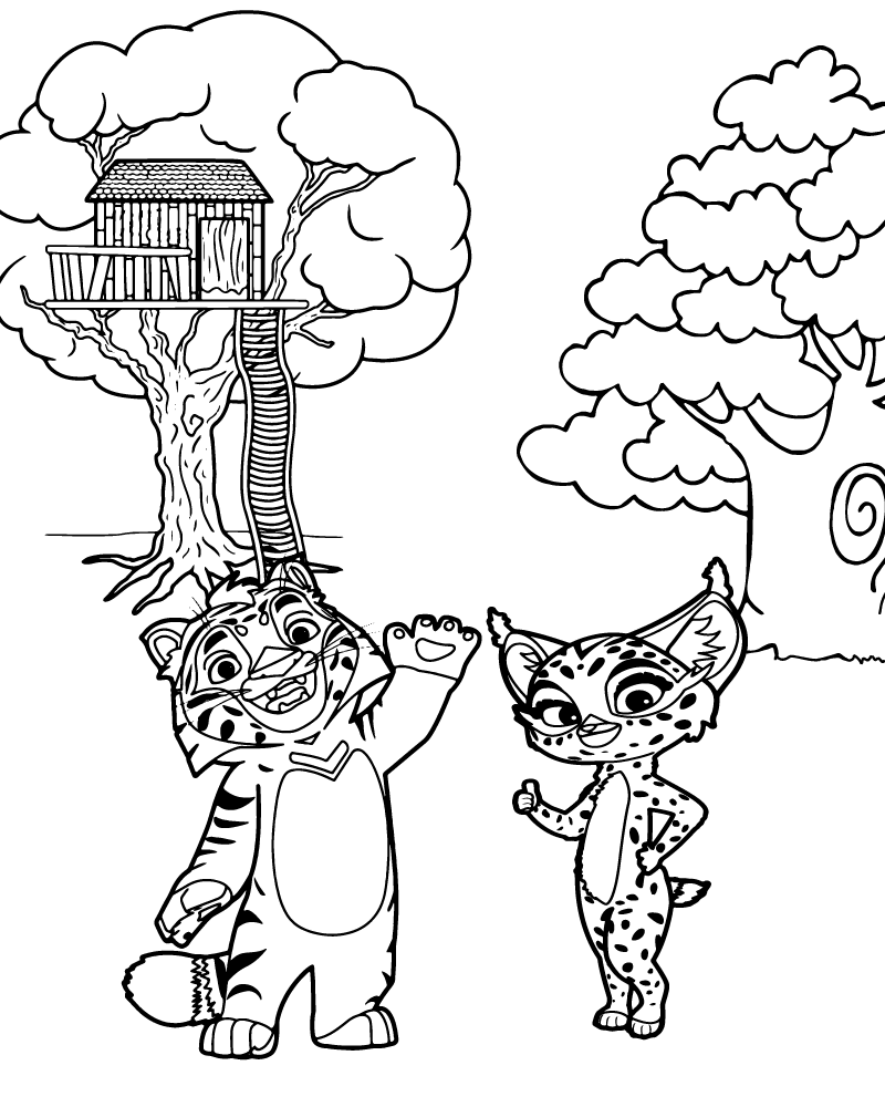 Imprimible Fácil de Leo y Tigre