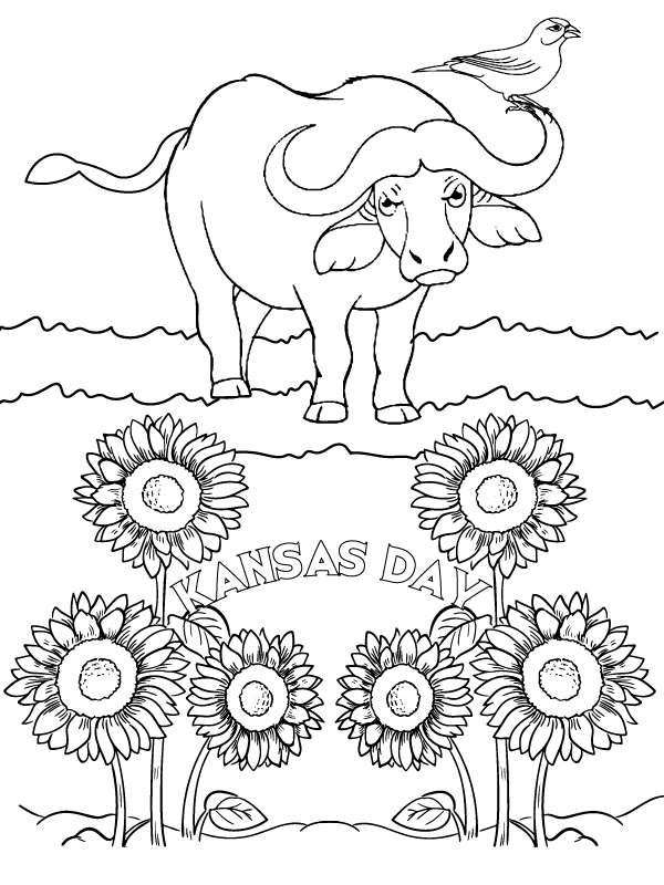 Diseño de Colorear Agradable del Día de Kansas