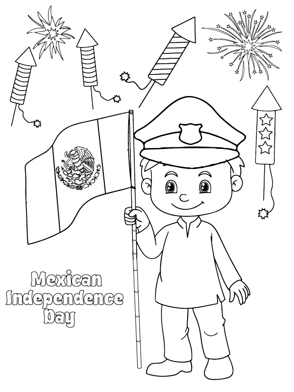 Página para colorear del Día de la Independencia de México para todas las edades