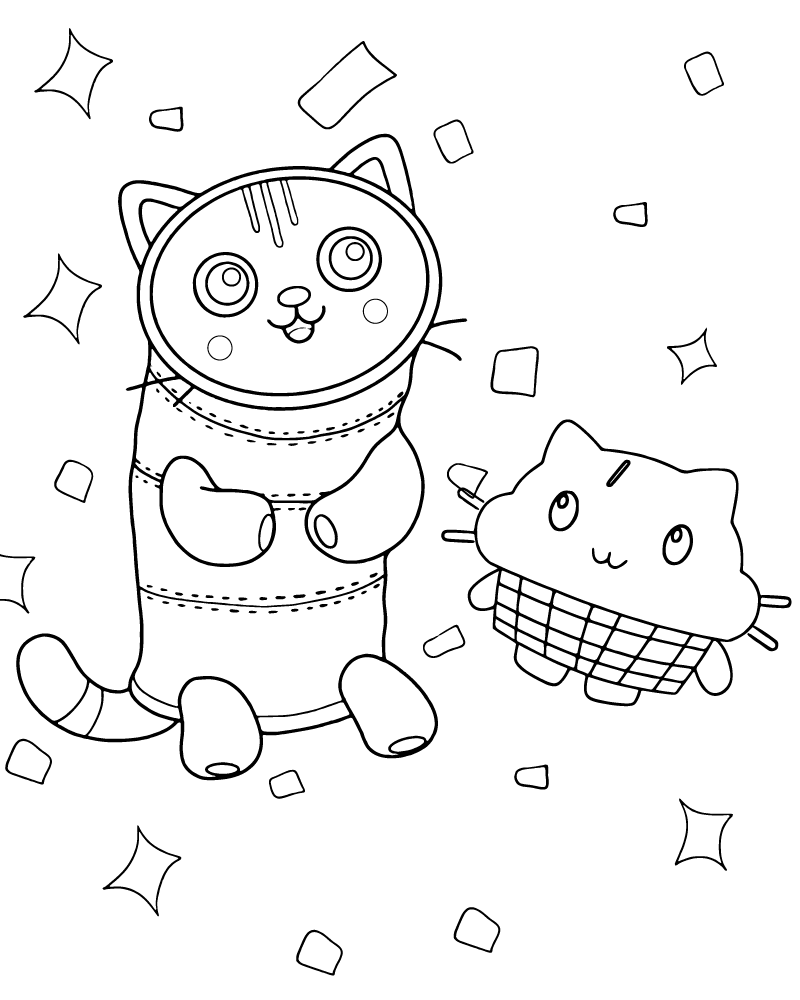 Dibujo del Gato Almohada de Gabby