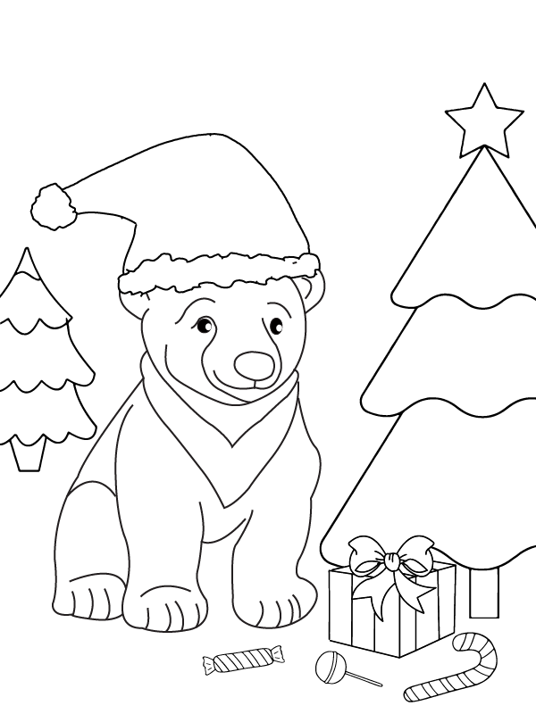 Apacible Oso Polar Navideño