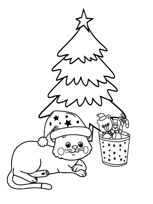 Feliz Navidad con Gato Adorable