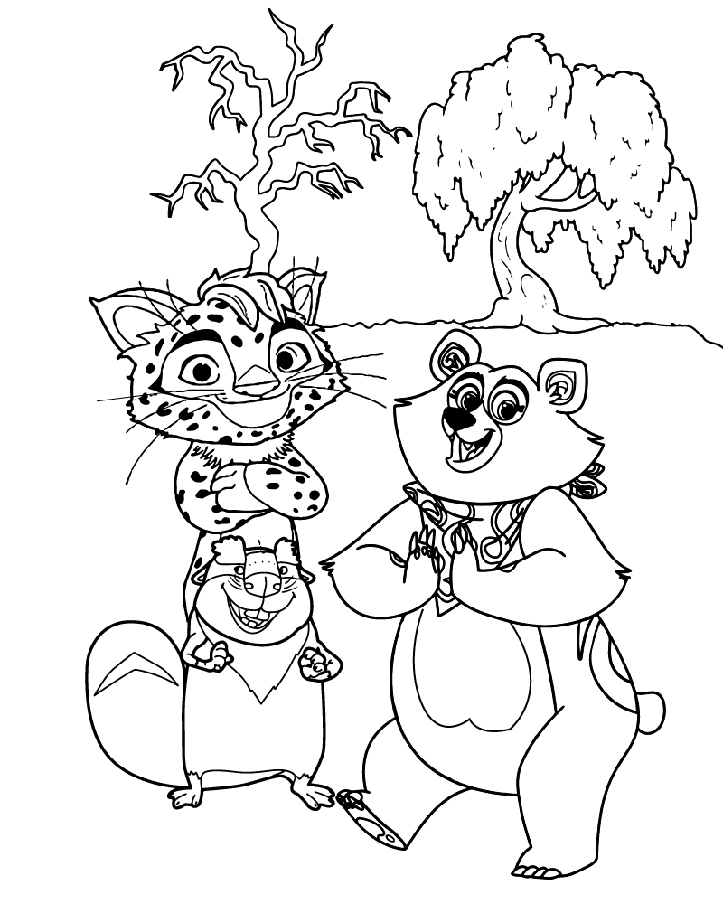 Leo y Oso Colorear para Niños