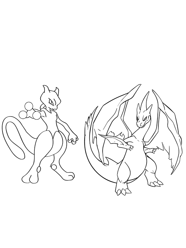 Mewtwo y Charizard