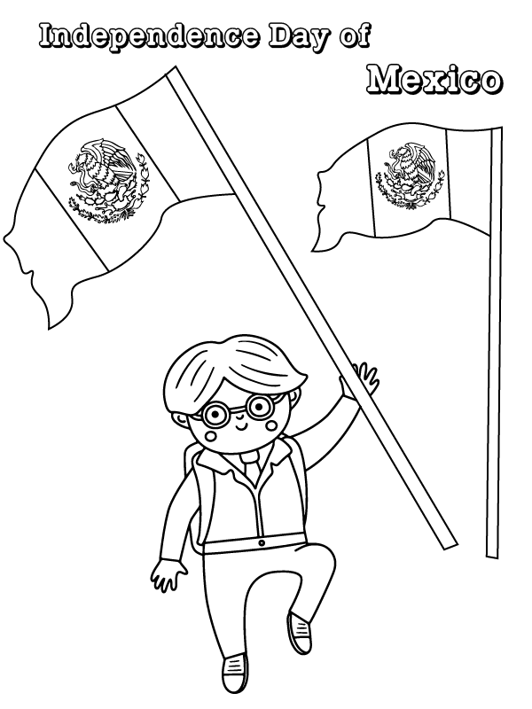 Hoja de colorear para niños del Día de la Independencia de México