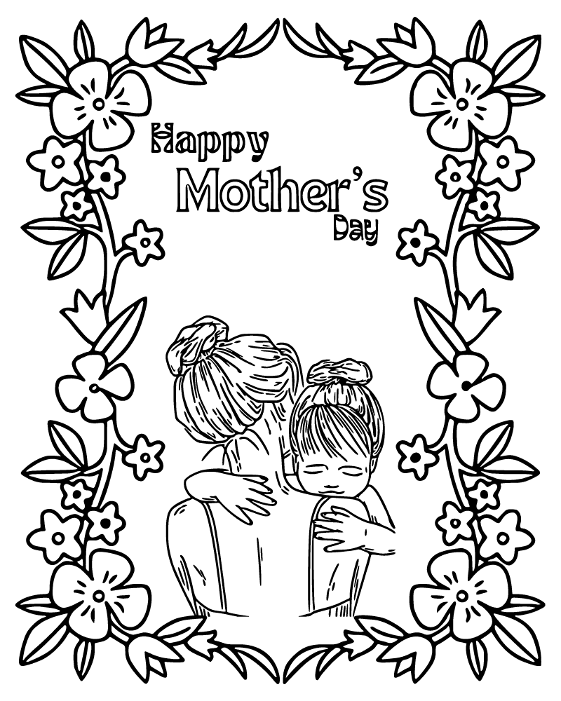 Tarjeta de Día de la Madre con Bordes