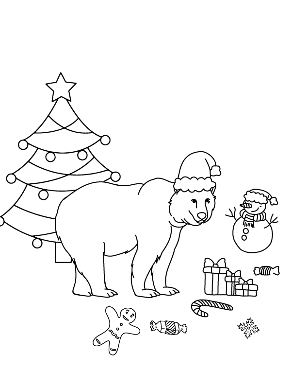 Destacado Oso Polar Navideño